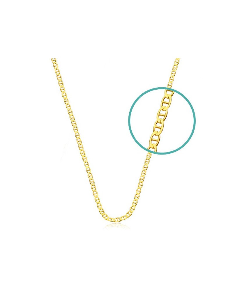 Cadena oro 18k amarillo hueca tipo banana 60cm