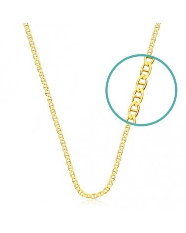 Cadena oro 18k amarillo hueca tipo banana 60cm
