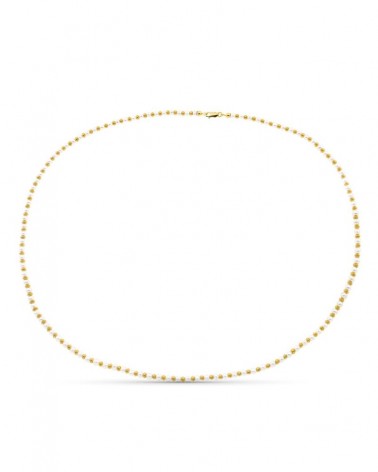 Collar oro 18k perlas y anillas amarillo 45cm