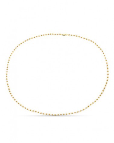 Collar oro 18k perlas y anillas amarillo 45cm