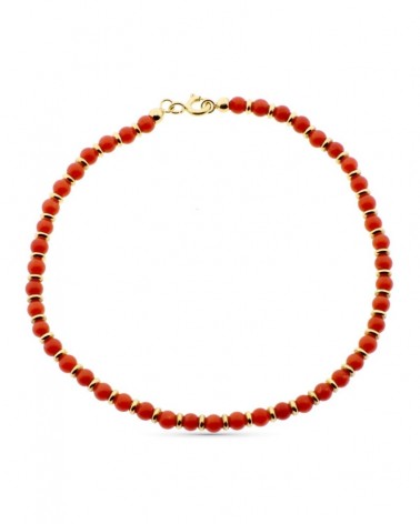 Pulsera oro 18k coral Cerdeña 19 cm