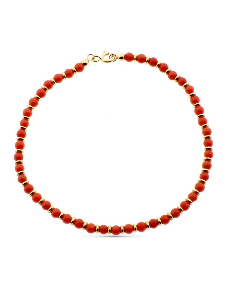Pulsera oro 18k coral Cerdeña 19 cm