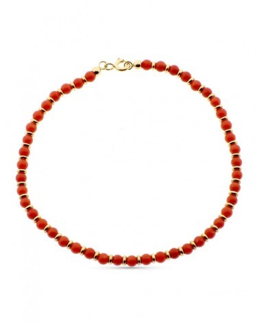 Pulsera oro 18k coral Cerdeña 19 cm