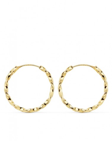 Aros oro 18k galloneados 20 mm niña