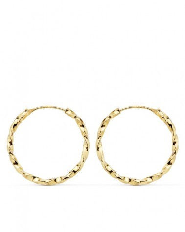 Aros oro 18k galloneados 20 mm niña