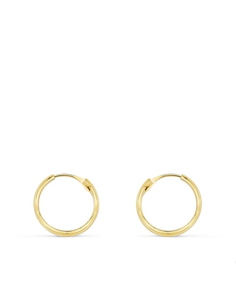 Aros oro 18k amarillo media caña 14 mm