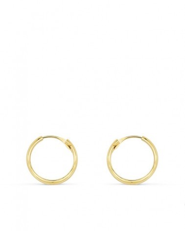 Aros oro 18k amarillo media caña 14 mm