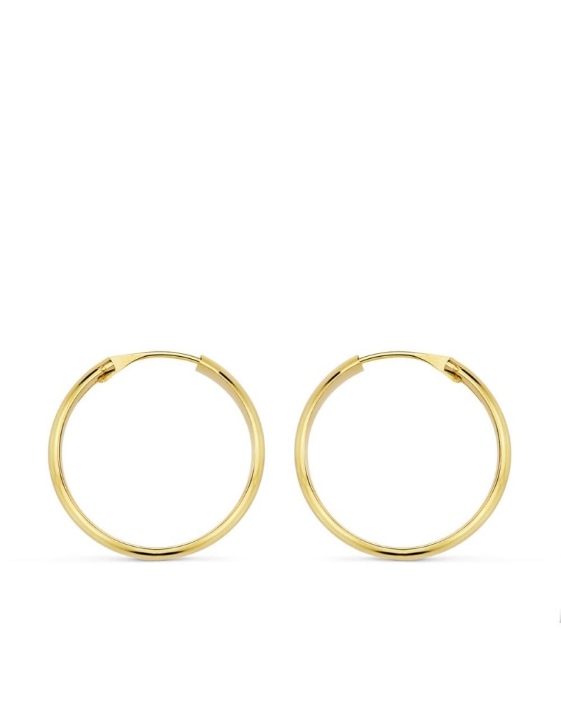 Aros oro 18k amarillo media caña 18mm