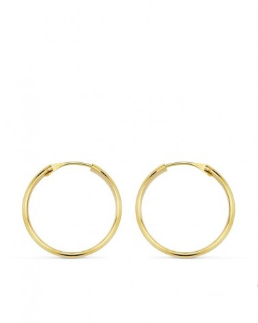 Aros oro 18k amarillo media caña 18mm