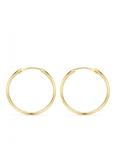 Aros oro 18k amarillo mediana caña 20mm