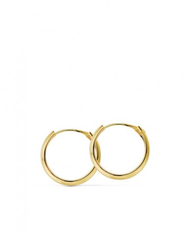 Aros oro 18k amarillo media caña lisos 14 mm