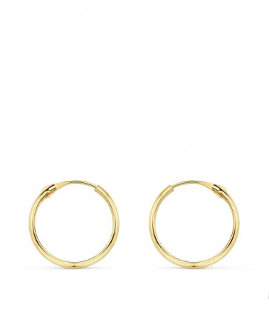 Aros oro 18k amarillo media caña lisos 16mm