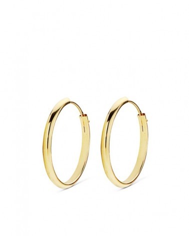 Aros oro 18k amarillo lisos 20mm media caña