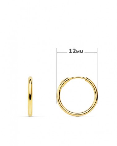 Aros oro 18k cruz circonita cierre tuerca 11mm