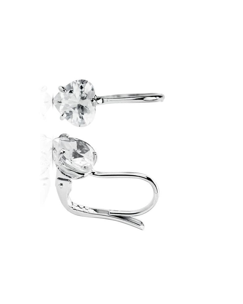 Pendientes oro blanco 18k corazón 7x7 mm cierre gancho