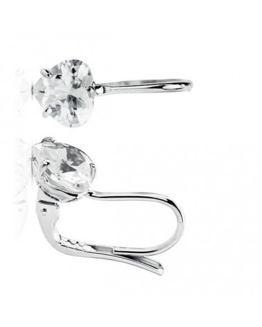 Pendientes oro blanco 18k corazón 7x7 mm cierre gancho