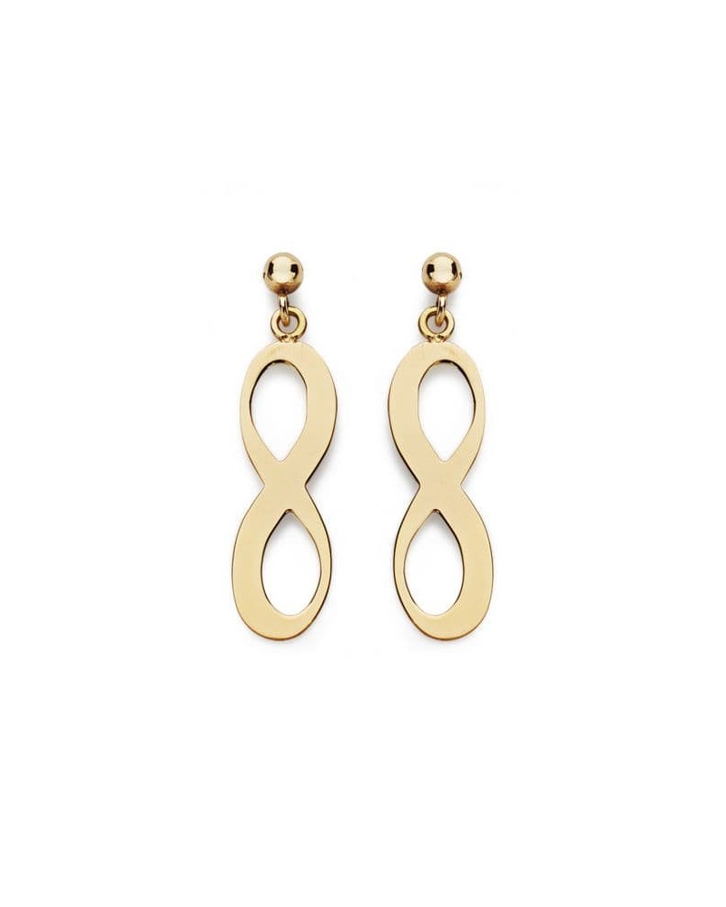 Pendientes oro 18k símbolo infinito 20x6 mm