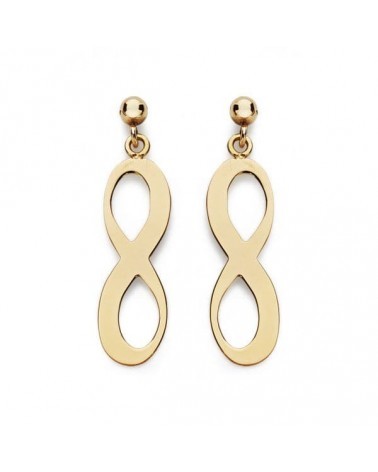 Pendientes oro 18k símbolo infinito 20x6 mm