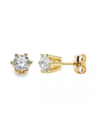 Pendientes oro 18k garras amarillo 5,5x5,5 mm