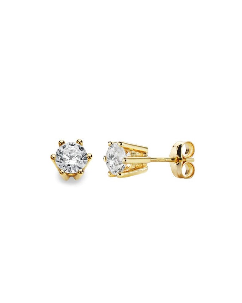 Pendientes oro 18k garras clásicos 5,5mm