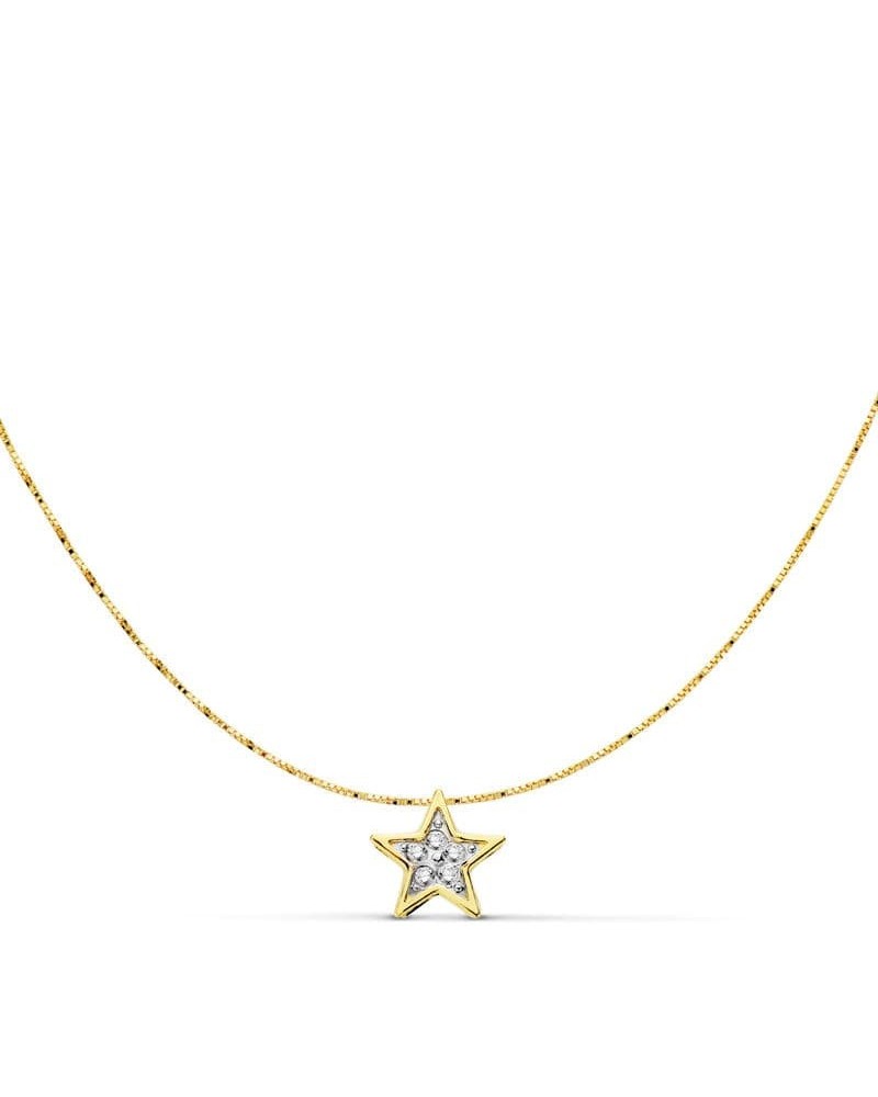 Gargantilla oro 18k bicolor estrella 42cm