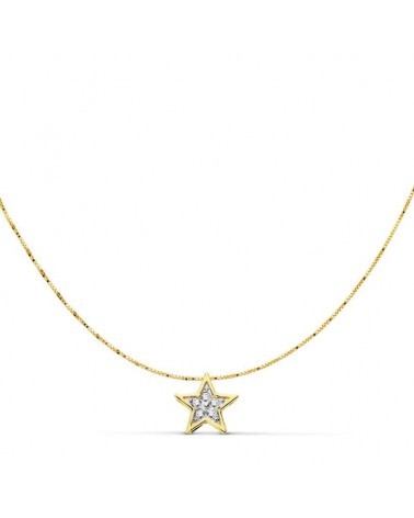 Gargantilla oro 18k bicolor estrella 42cm