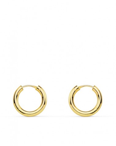 Aros oro 18k bicolor circonita niña 12 mm