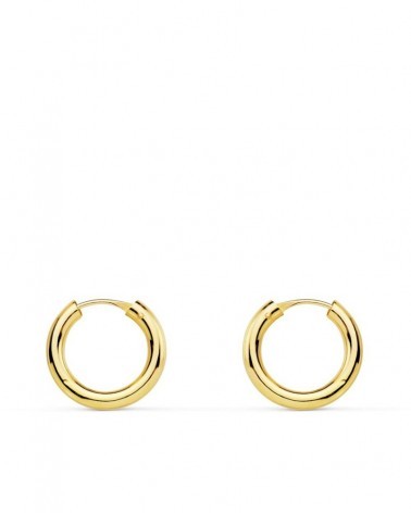 Aros oro 18k bicolor circonita niña 12 mm