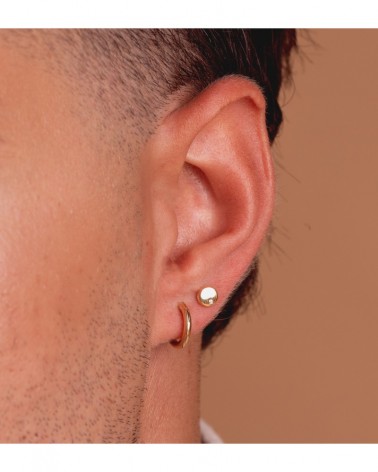 Aros oro 18k bicolor circonita niña 12 mm