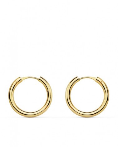 Aros oro 18k amarillo lisos 16mm