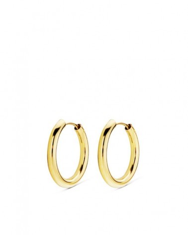 Aros oro 18k amarillo lisos 16mm