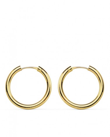 Pendientes aros oro 18k amarillo 18mm niña comunión