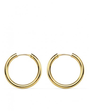 Pendientes aros oro 18k amarillo 18mm niña comunión