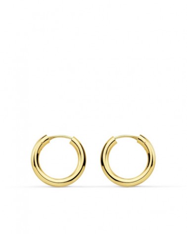 Aros oro 18k amarillo lisos 16mm