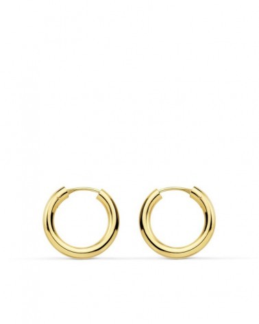 Aros oro 18k amarillo lisos 16mm