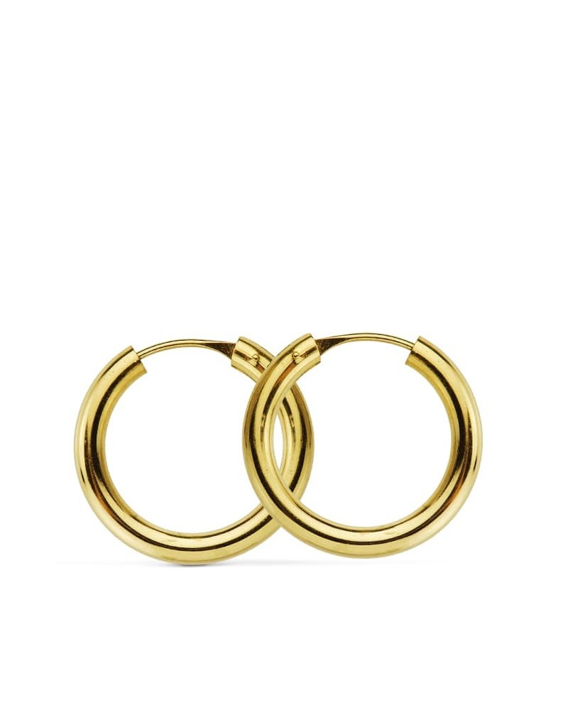 Aros oro amarillo 18k lisos 18mm peso aproximado 1,1 gramos