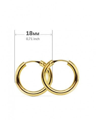 Aros oro amarillo 18k lisos 18mm peso aproximado 1,1 gramos