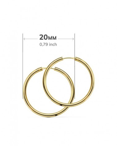 Aros oro 18k amarillo lisos 20mm