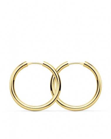 Aros oro 18k amarillo redondos lisos 24 mm