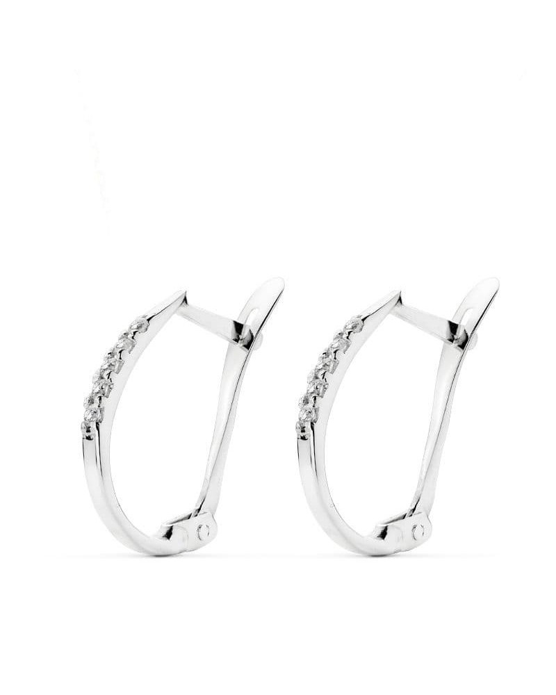 Aros oro blanco 18k catalán pequeños 17x9 mm