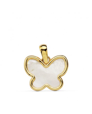 Colgante oro 18k mariposa nácar 14x11 mm