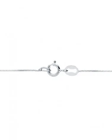 Collar oro blanco 18k colgante circular circonita 8mm