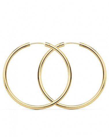 Aros oro 18k lisos grandes 35mm