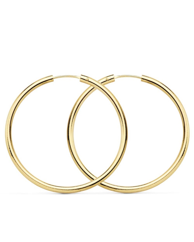 Aros oro 18k lisos grandes 35mm