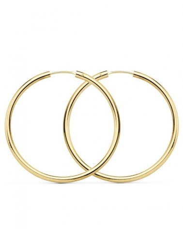 Aros oro 18k lisos grandes 35mm