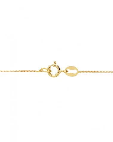 Collar oro 18k colgante redondo circonita 42cm