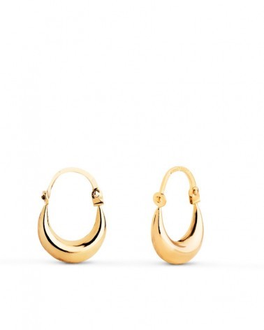 Aros oro 18k amarillo morcilla huecos 15x11mm