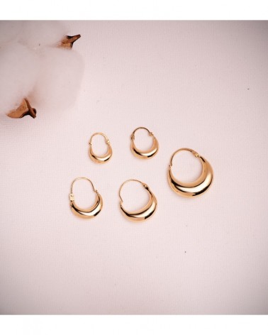 Aros oro 18k amarillo morcilla huecos 15x11mm