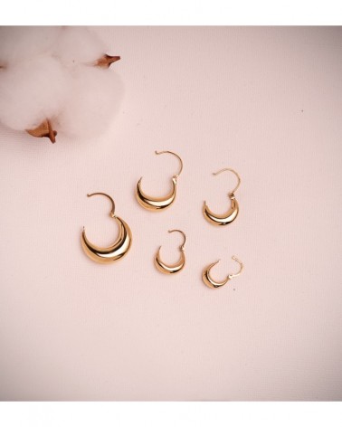 Pendientes aros oro 18k amarillo morcilla 17x13mm
