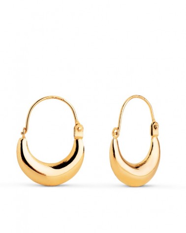 Pendientes aros oro 18k amarillo morcilla 19x15mm
